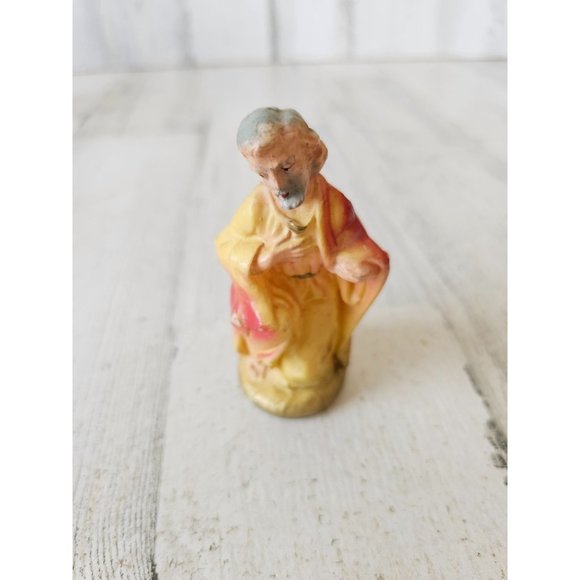 Vintage plastic Joseph Shepherd Nativity celluloid village Xmas decor - Picture 1 of 8